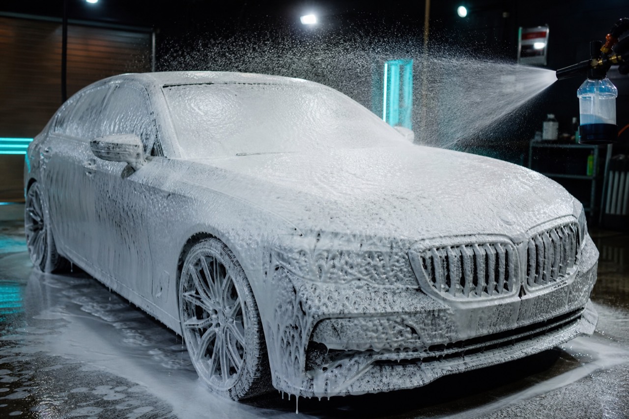 Lavado exterior con espuma activa